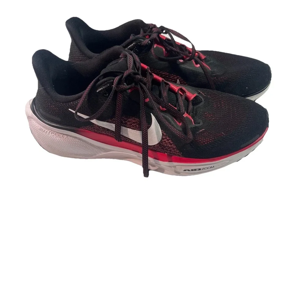 Mens Size 8 Nike Air Zoom Pegasus 41 Black Fire Red Running Shoes FD2722-003 EUC